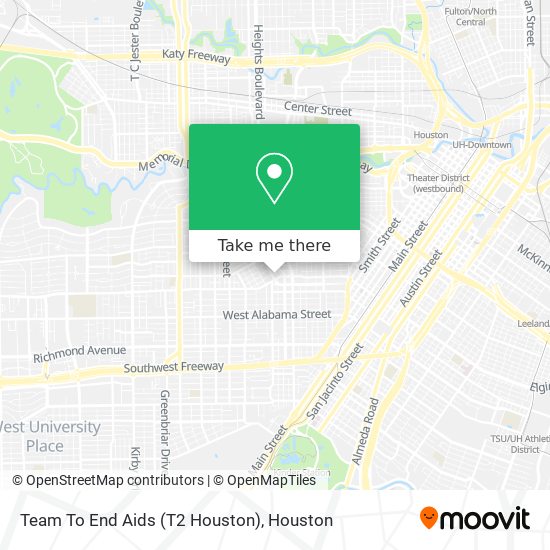 Mapa de Team To End Aids (T2 Houston)