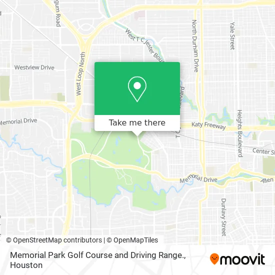 Mapa de Memorial Park Golf Course and Driving Range.