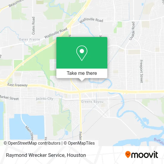 Raymond Wrecker Service map