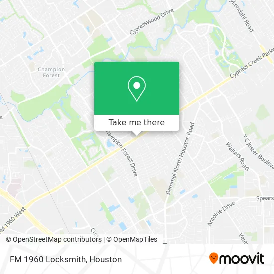 FM 1960 Locksmith map