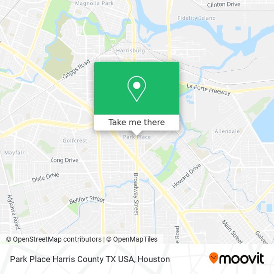 Park Place Harris County TX USA map