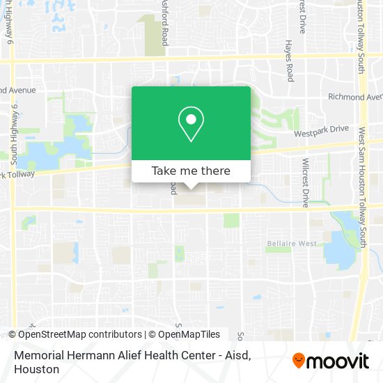 Memorial Hermann Alief Health Center - Aisd map