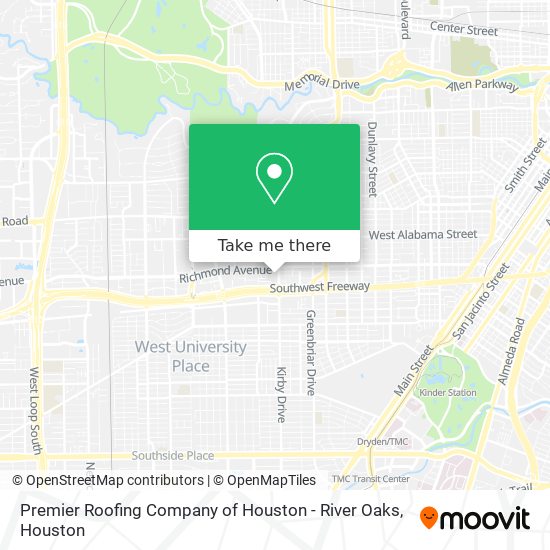 Premier Roofing Company of Houston - River Oaks map