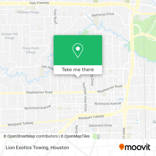 Lion Exotics Towing map