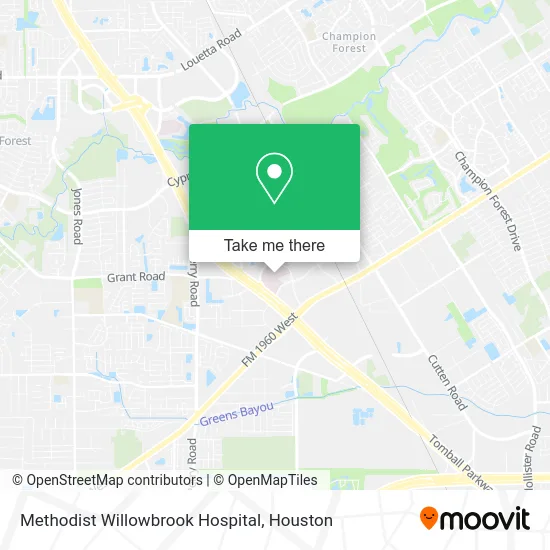 Methodist Willowbrook Hospital map