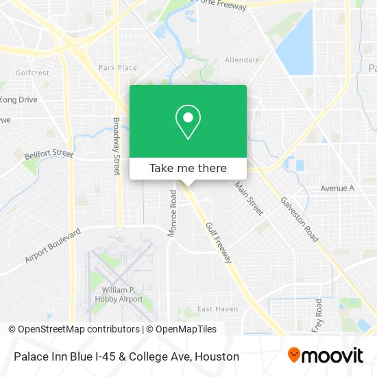 Mapa de Palace Inn Blue I-45 & College Ave