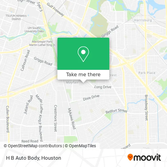 H B Auto Body map