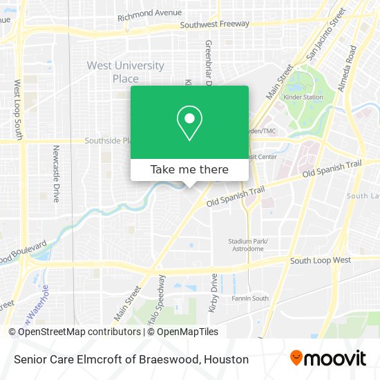 Senior Care Elmcroft of Braeswood map