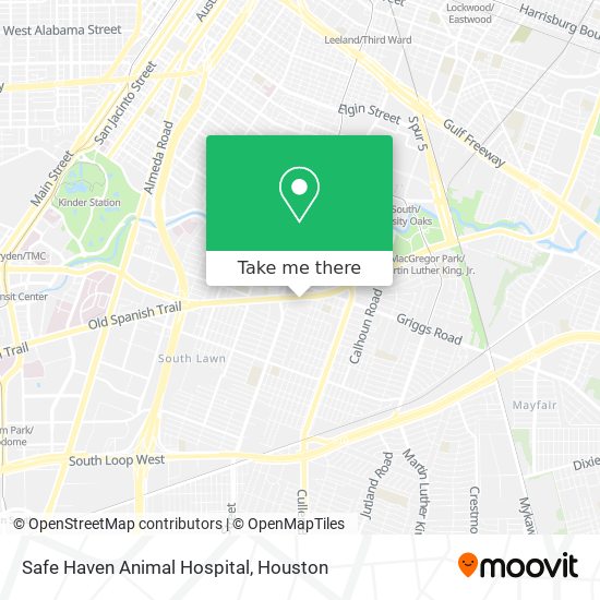 How to get to Safe Haven Animal Hospital in Houston by Bus or Light Rail?
