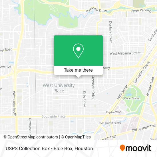 USPS Collection Box - Blue Box map