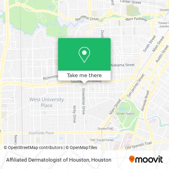 Affiliated Dermatologist of Houston map