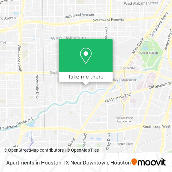 Mapa de Apartments in Houston TX Near Downtown