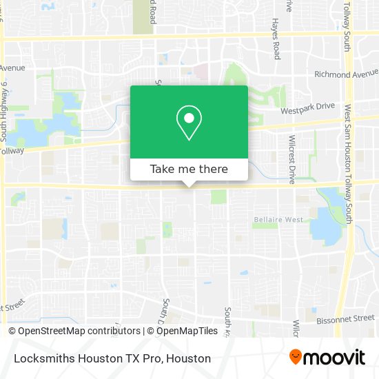 Locksmiths Houston TX Pro map