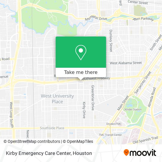 Kirby Emergency Care Center map