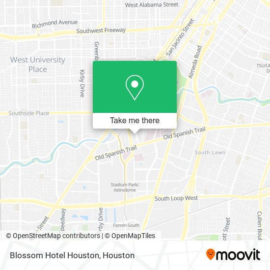 Blossom Hotel Houston map