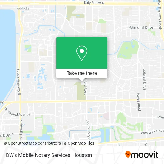 Mapa de DW's Mobile Notary Services