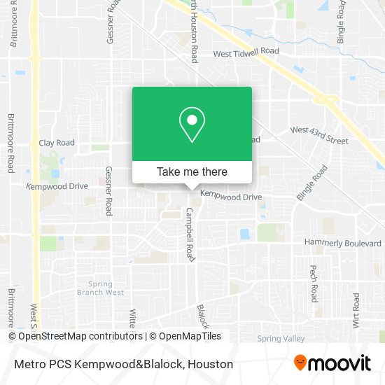 Mapa de Metro PCS Kempwood&Blalock