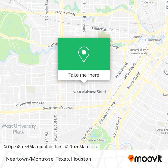 Neartown/Montrose, Texas map