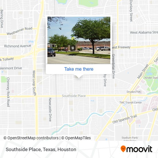 Southside Place, Texas map