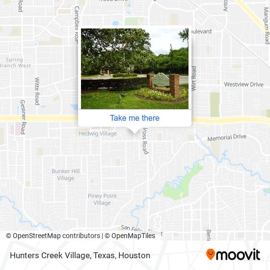 Hunters Creek Village, Texas map