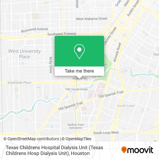 Mapa de Texas Childrens Hospital Dialysis Unit