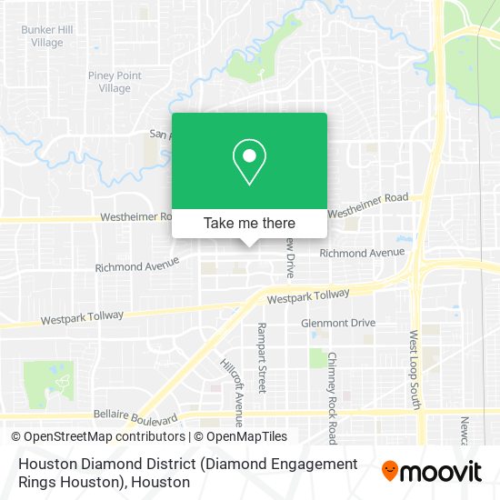 Mapa de Houston Diamond District (Diamond Engagement Rings Houston)