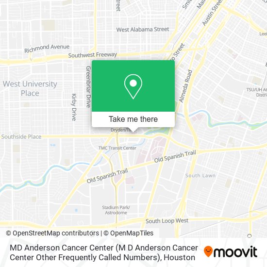 Mapa de MD Anderson Cancer Center (M D Anderson Cancer Center Other Frequently Called Numbers)