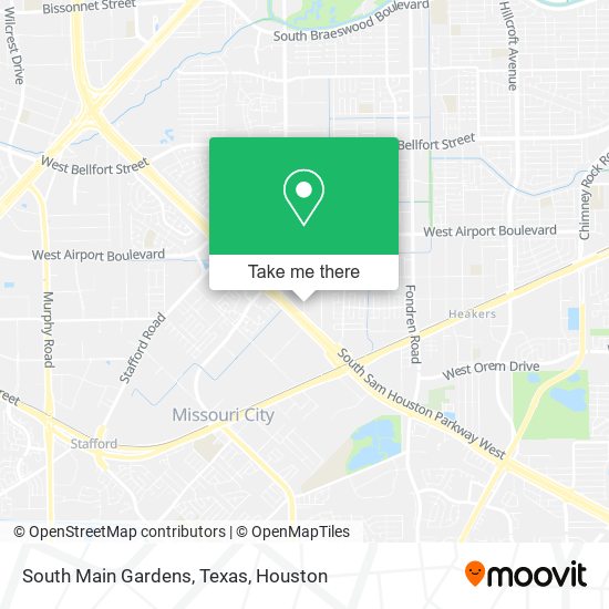Mapa de South Main Gardens, Texas