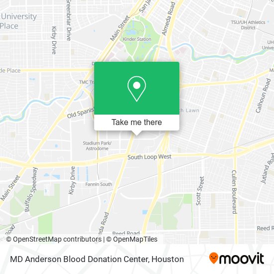 MD Anderson Blood Donation Center map