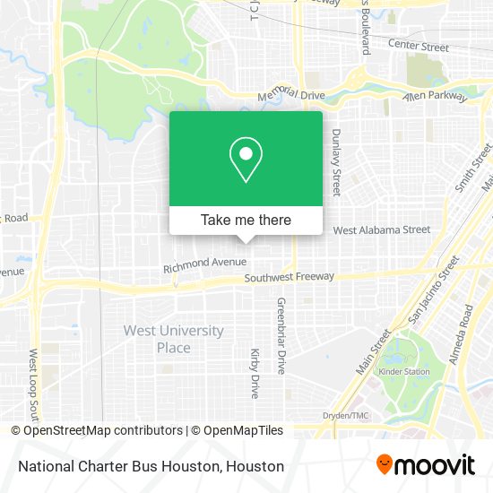 Mapa de National Charter Bus Houston