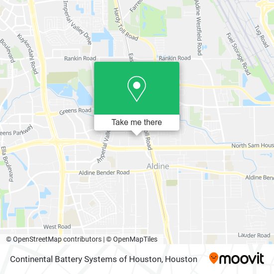 Continental Battery Systems of Houston map