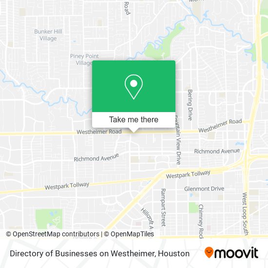 Directory of Businesses on Westheimer map