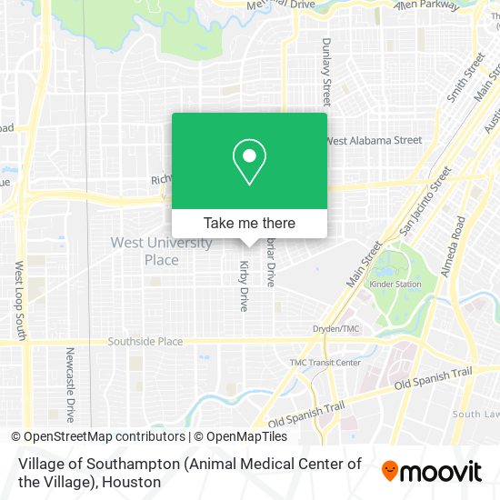 Village of Southampton (Animal Medical Center of the Village) map