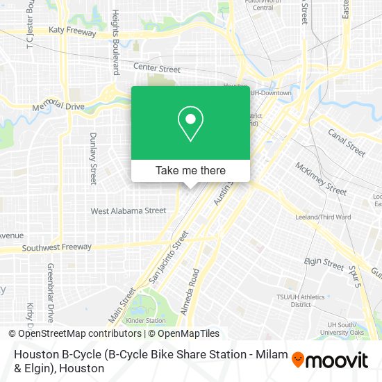 Houston B-Cycle (B-Cycle Bike Share Station - Milam & Elgin) map