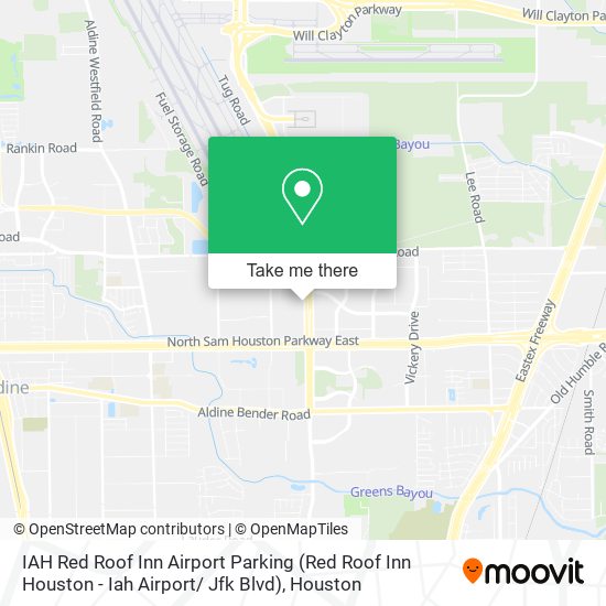 IAH Red Roof Inn Airport Parking (Red Roof Inn Houston - Iah Airport/ Jfk Blvd) map