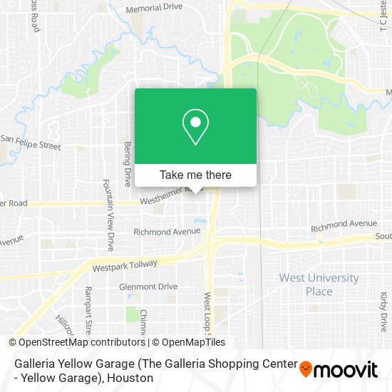 Galleria Yellow Garage (The Galleria Shopping Center - Yellow Garage) map