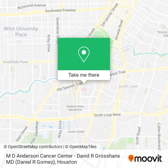 M D Anderson Cancer Center - David R Grosshans MD (Daniel R Gomez) map