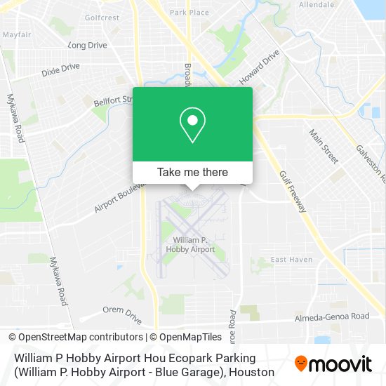 William P Hobby Airport Hou Ecopark Parking (William P. Hobby Airport - Blue Garage) map