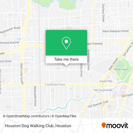 Mapa de Houston Dog Walking Club