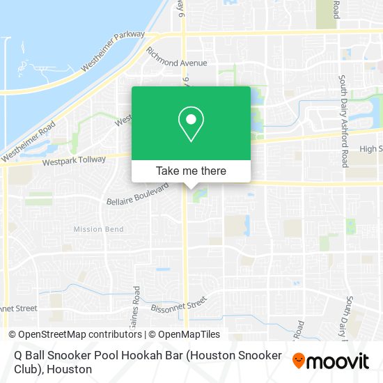 Mapa de Q Ball Snooker Pool Hookah Bar (Houston Snooker Club)