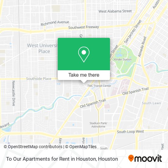 To Our Apartments for Rent in Houston map