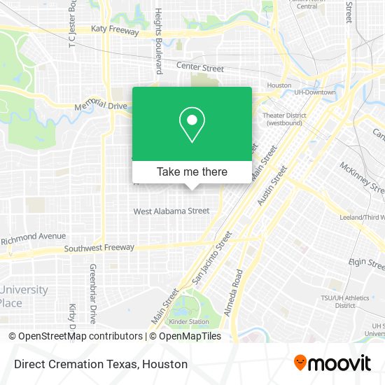 Direct Cremation Texas map