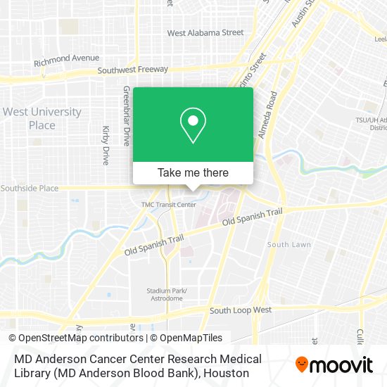 MD Anderson Cancer Center Research Medical Library (MD Anderson Blood Bank) map