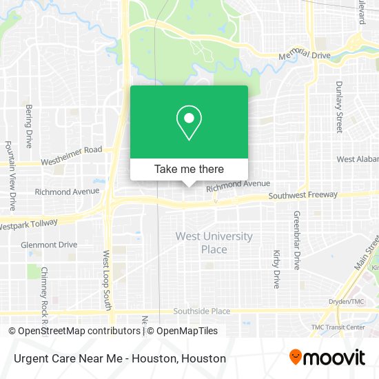 Mapa de Urgent Care Near Me - Houston