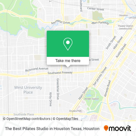 The Best Pilates Studio in Houston Texas map