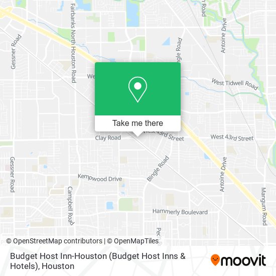 Budget Host Inn-Houston (Budget Host Inns & Hotels) map