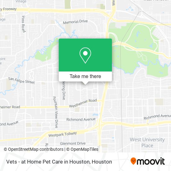 Mapa de Vets - at Home Pet Care in Houston