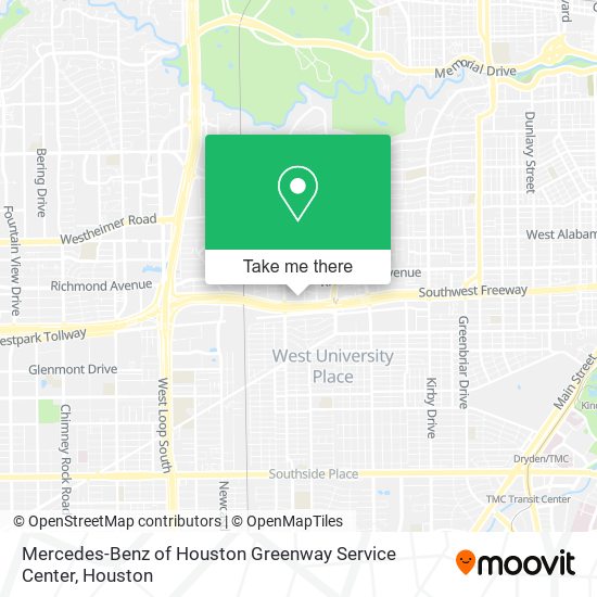 Mapa de Mercedes-Benz of Houston Greenway Service Center