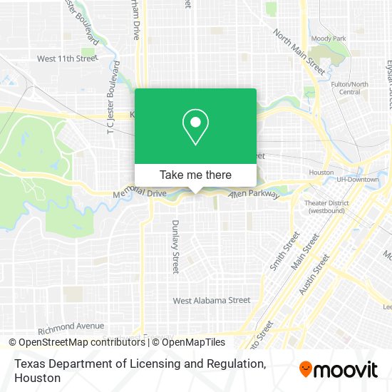 Mapa de Texas Department of Licensing and Regulation