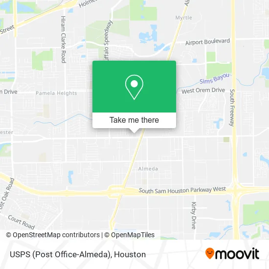 USPS (Post Office-Almeda) map